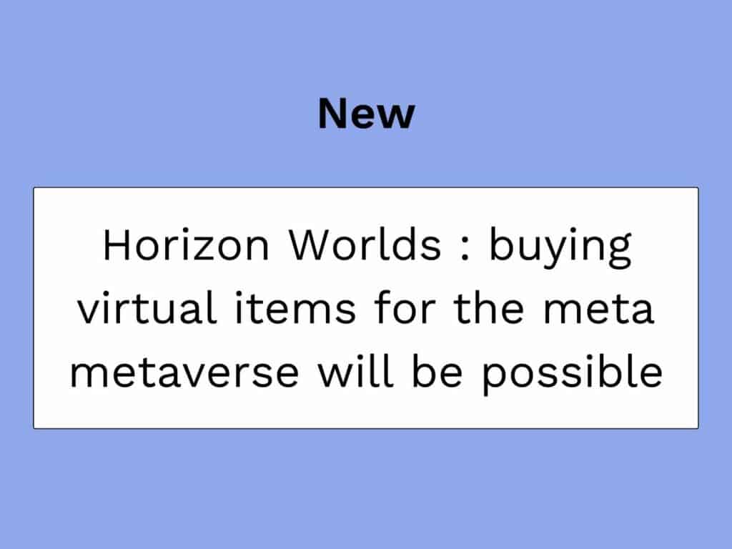 horizon worlds et le metaverse