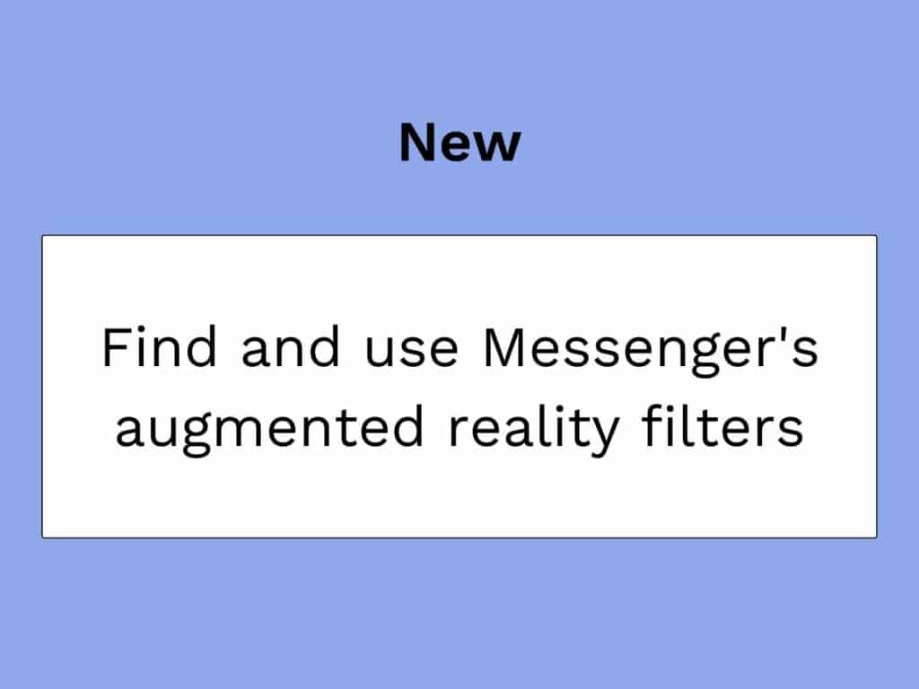 trouverdes fimtres en realite augmentee sur messenger